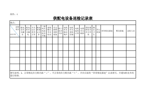 供配电设备巡检记录表