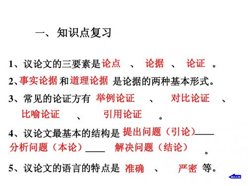 议论文知识及答题思路