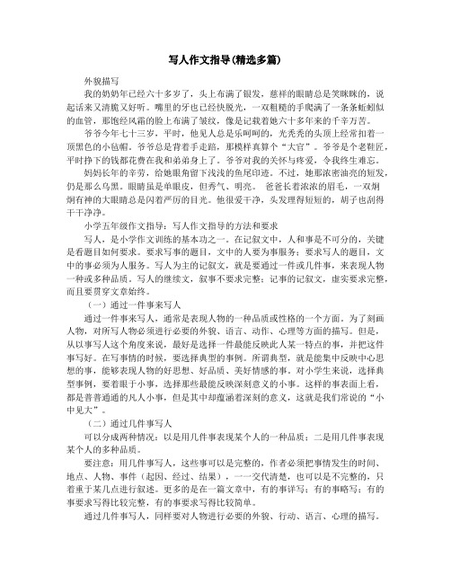 写人作文指导(精选多篇)
