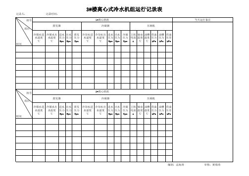 离心式冷水机组运行记录表