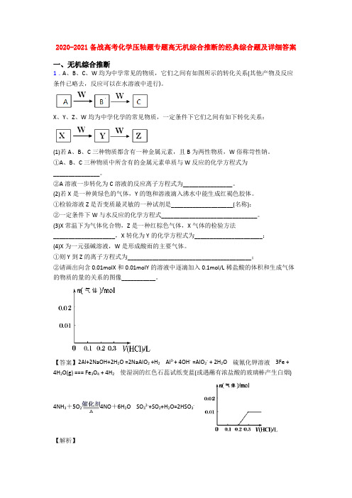 2020-2021备战高考化学压轴题专题高无机综合推断的经典综合题及详细答案