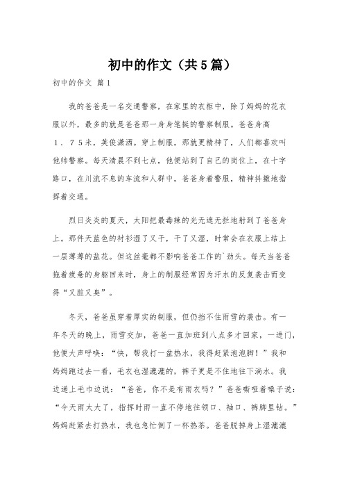 初中的作文(共5篇)