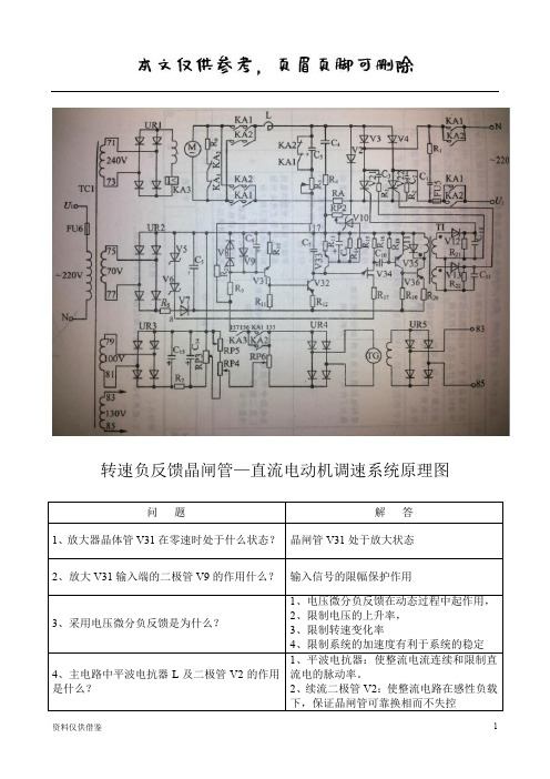 转速负反馈晶闸管(仅供参考)