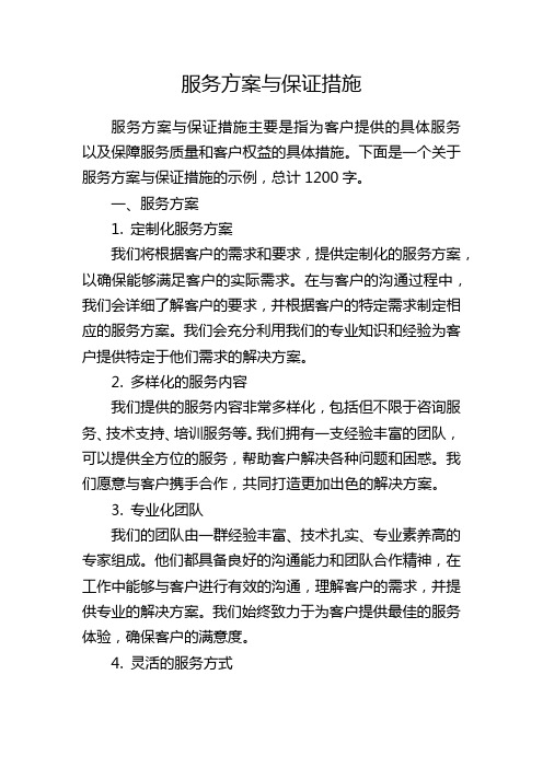 服务方案与保证措施