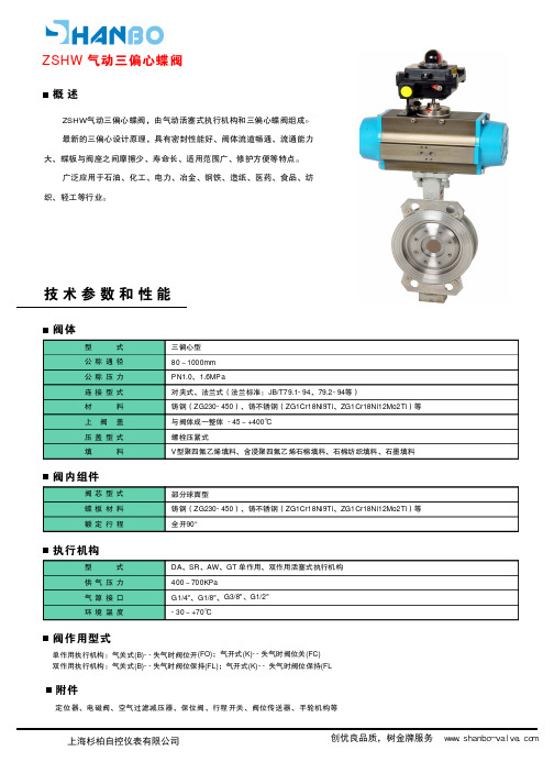 ZSHW 气动三偏心蝶阀