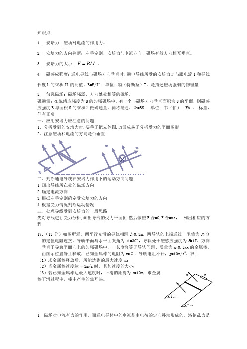 安培力洛伦兹力重点分析