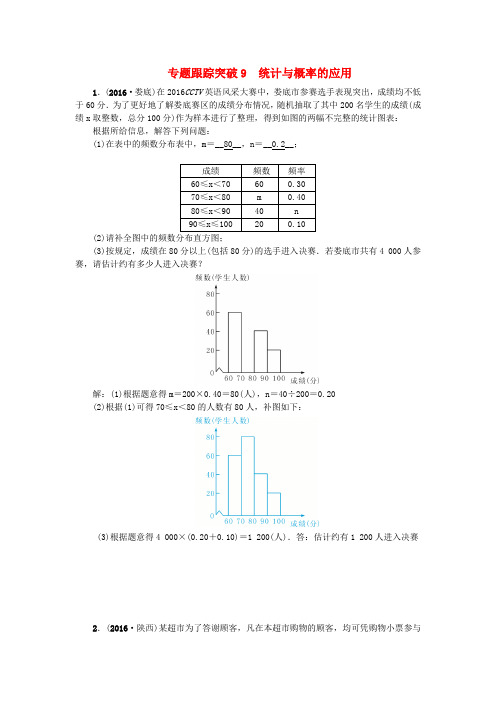 2017版中考数学总复习：专题聚焦试题15