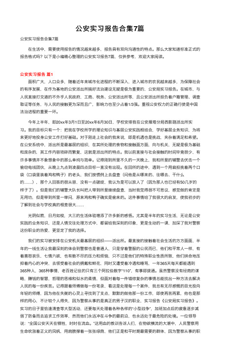 公安实习报告合集7篇