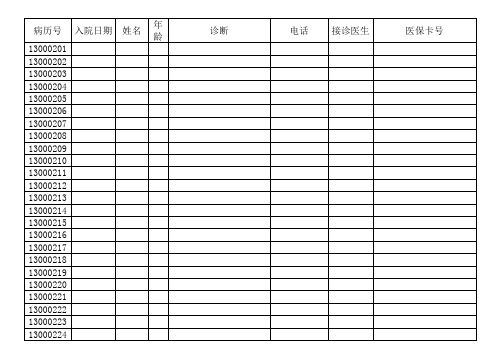 出入院登记表