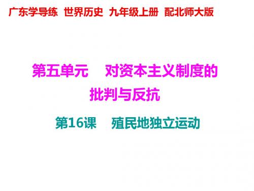 2018年秋北师大版九年级历史上册课件：第16课 殖民地独立运动 (共23张PPT)