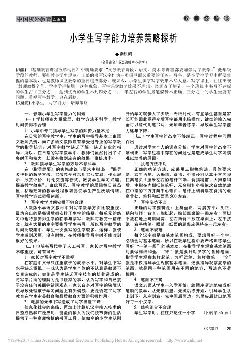 小学生写字能力培养策略探析