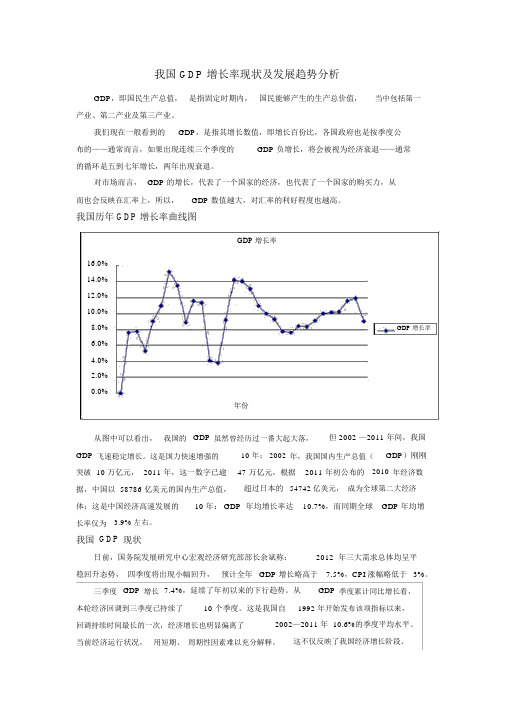 我国GDP增长率现状与发展趋势分析