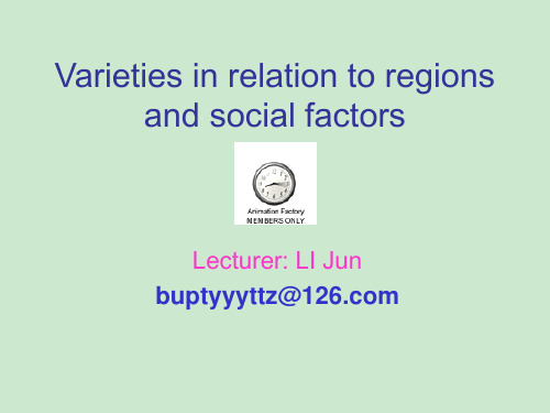 Varieties in relation to regions__ and social factors-2010