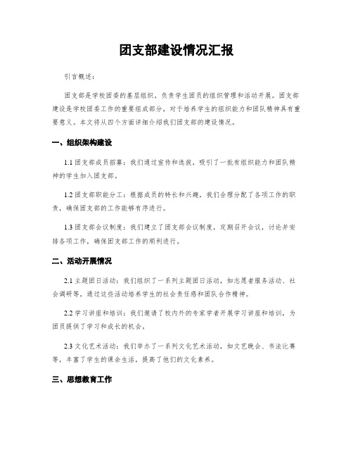 团支部建设情况汇报