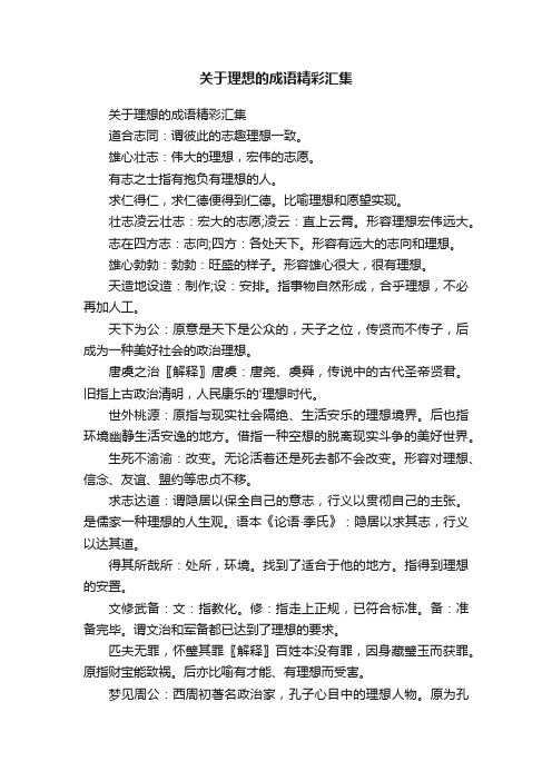 关于理想的成语精彩汇集