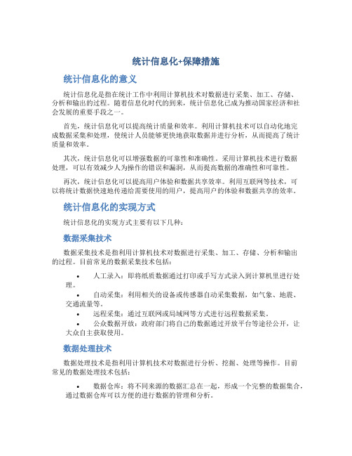 统计信息化+保障措施