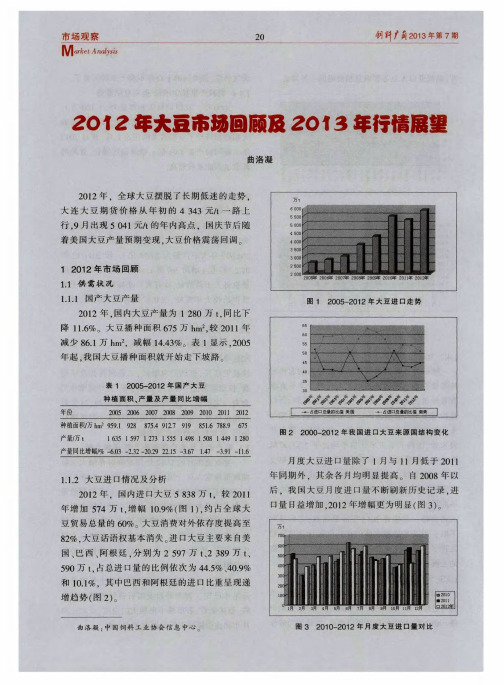 2012年大豆市场回顾及2013年行情展望