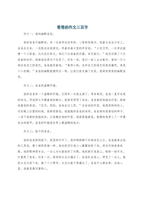 爸爸的作文三百字