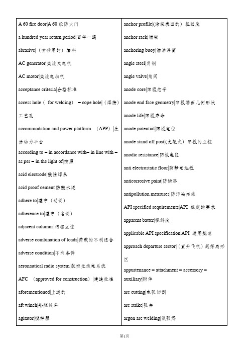 海洋工程专业词典