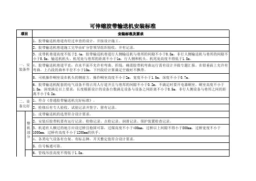 可伸缩胶带输送机安装标准