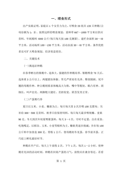 养鹅的管理要点以及种草养鹅的注意事项4页word文档