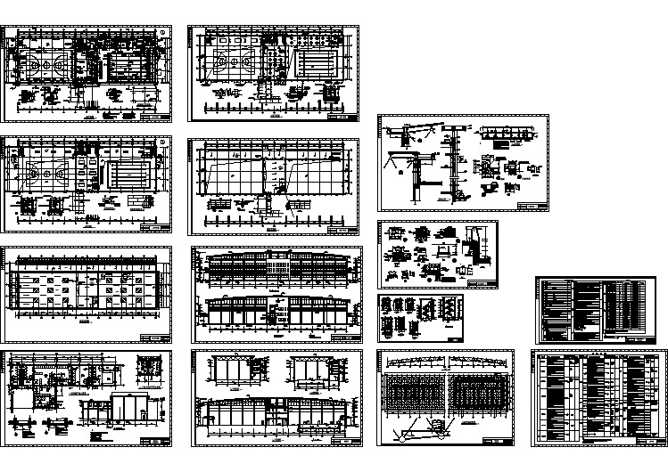 某中学多层体育馆建筑全套施工设计cad图纸