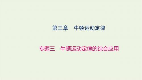 2019高考物理大一轮复习第3章专题三牛顿运动定律的综合应用课件