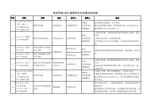 教育学部2018届研究生毕业事项安排表