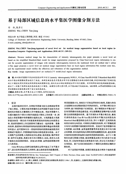 基于局部区域信息的水平集医学图像分割方法