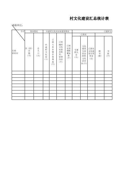 村文化建设汇总统计表