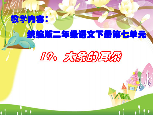 新人教版(部编)二年级语文下册《文  19 大象的耳朵》示范课课件_3