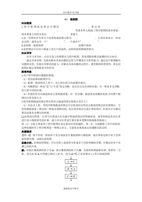 苏教版数学高二数学苏教版选修1-2知识必备4.1流程图