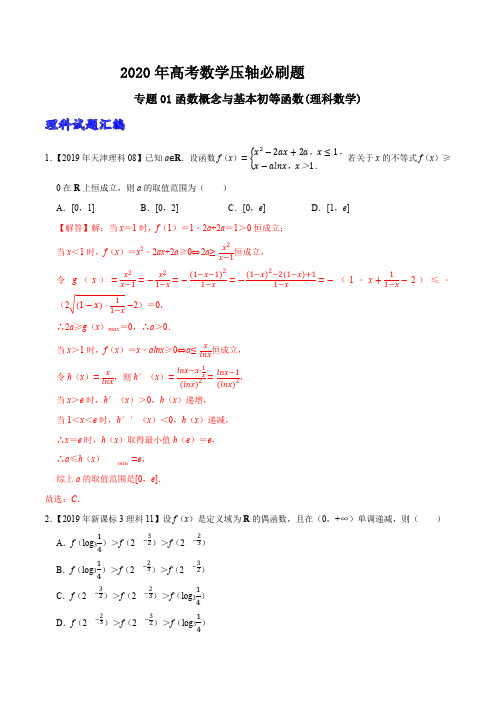 2020年高考数学压轴题函数与导数专项(解析版)