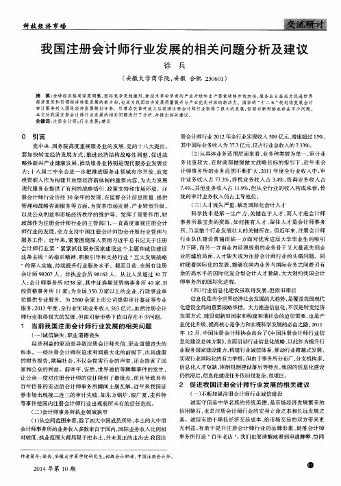 我国注册会计师行业发展的相关问题分析及建议