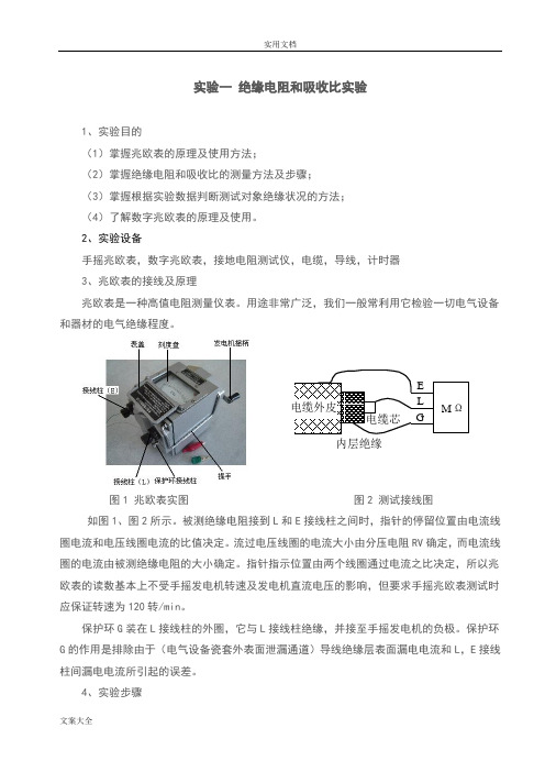 绝缘电阻和吸收比试验