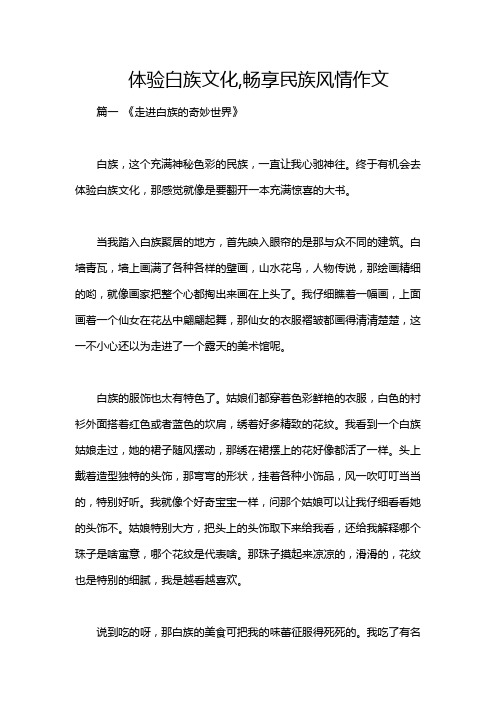 体验白族文化,畅享民族风情作文