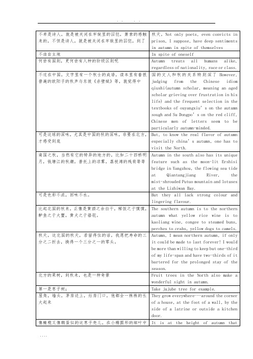 张培基现代散文精选翻译