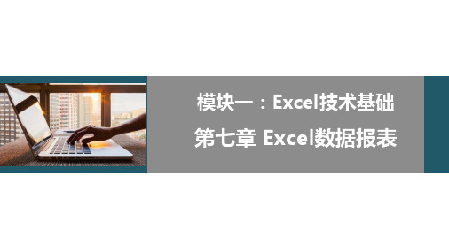 Excel 2019数据分析技术与实践课件-EXCEL基础：数据报表