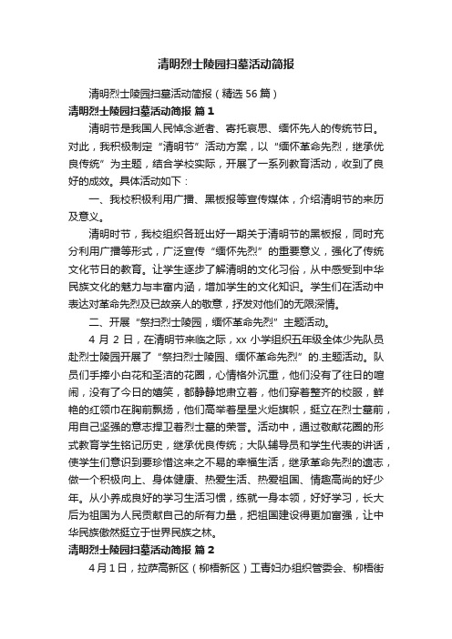 清明烈士陵园扫墓活动简报