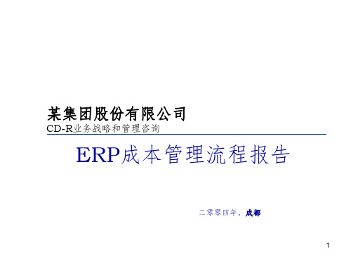 某集团ERP成本管理案例详解课件