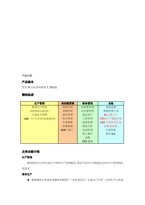 T6产品功能介绍