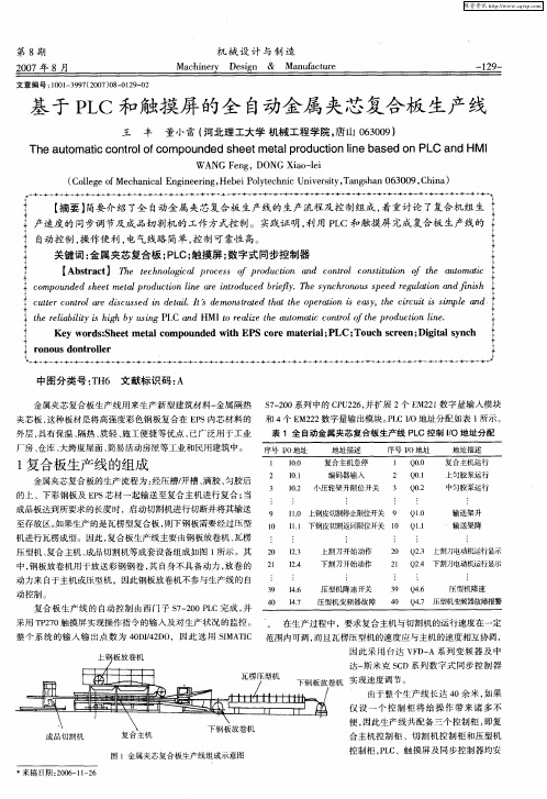 基于PLC和触摸屏的全自动金属夹芯复合板生产线