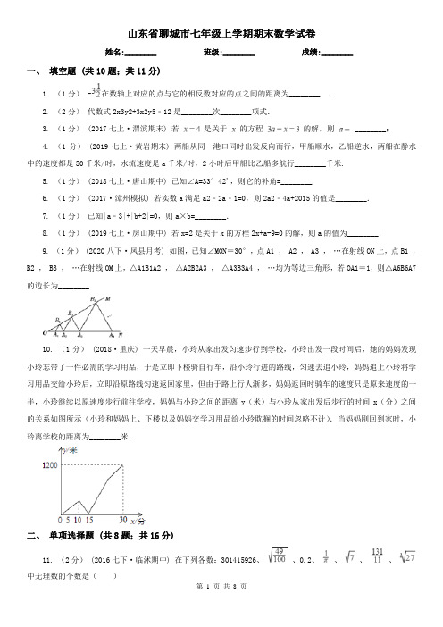 山东省聊城市七年级上学期期末数学试卷