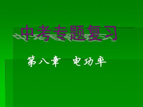 9《第八章电功率》中考复习课件