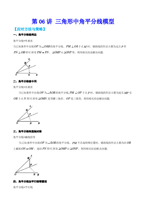 第06讲 三角形中角平分线模型
