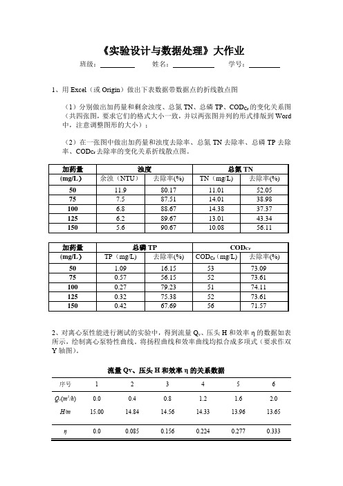 实验设计与数据处理大作业及解答