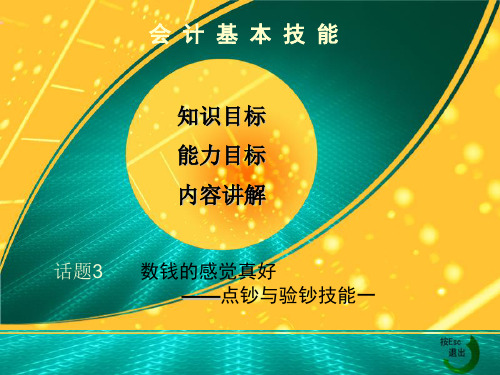 《会计基本技能》话题3会计点钞与验钞技能一