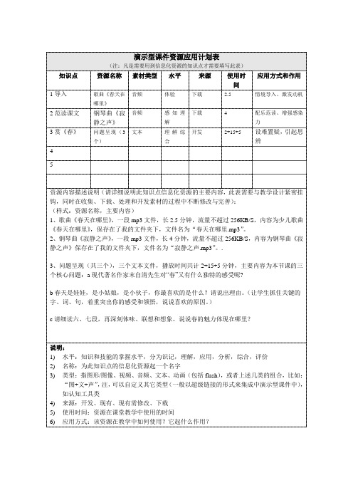 吴建军_语文_资源应用计划表