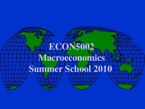 ECON5002_Macroeconomic Theory_2010 Semester Summer_Macro Introduction 2010