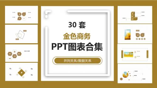 30套创意金色商务ppt图表合集